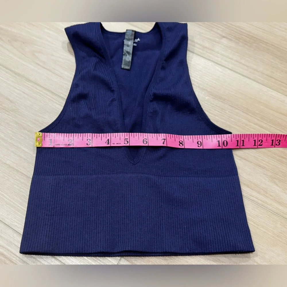 Urban Outfitters Out From Under Dark Blue Deep Plunge V-Neck Ribbed Tank - Picture 5 of 6